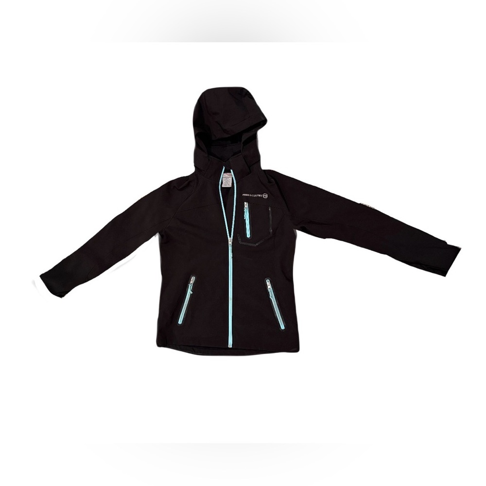 Free Country Women’s Black Jacket with Teal Zippers - Size Small